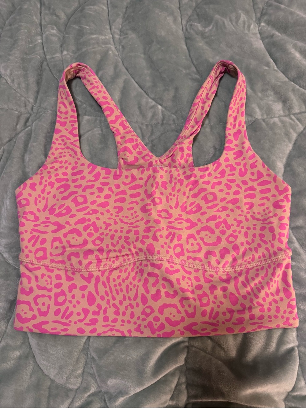 JoyLab Pink Leopard-Print Racerback Longline Sports Bra